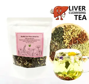 Unisex Healthy Liver Detox Herbal Tea 100% Caffeine Free Organic Milk Thistle GoiBerry Dandelion Root & Honeysuckle Support Liver Health & Kidney Detoxification Natural Detox