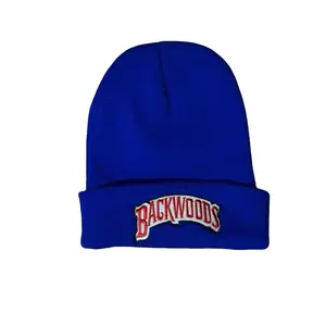 Backwoods Blackwoods Beanie - Royal Blue Winter Hat with Embroidered Logo Multifunctional Stretchy
