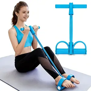 Fitness Resistance Bands Foot Ankle Puller Trainer, Home Exercise Equipment for Strength Training & Body Shaping (Mat Not Included)