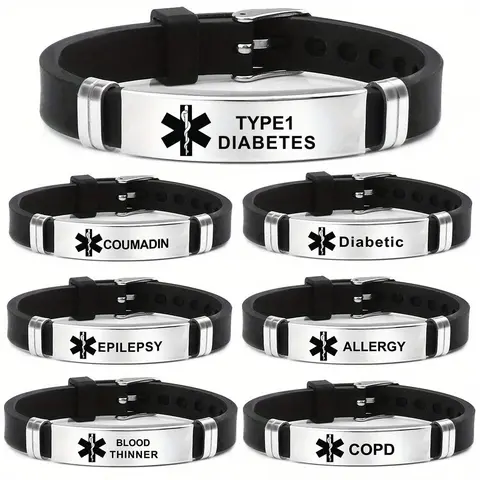 Men's Adjustable Stainless Steel-Silicone Bracelet, Durable, Comfortable, Everyday Wear, Allergy-Friendly Fashion Accessory