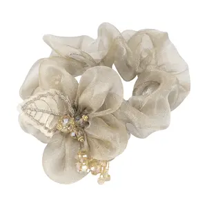 Unique Bargains Fashion Elegant Leaves Flowers Hair Hair Twisters for Women for Girls, Champagne
