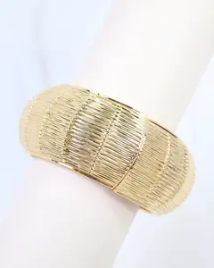 Coney Island Woven Hinged Bracelet Gold