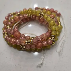 'Mellow' Tie-On Waistbeads by the Beaded Tide 55.5 inches