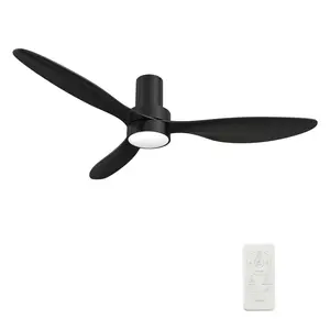 AURORA 52 inch 3-Blade Flush Mount Smart Ceiling Fan with LED Light & Remote