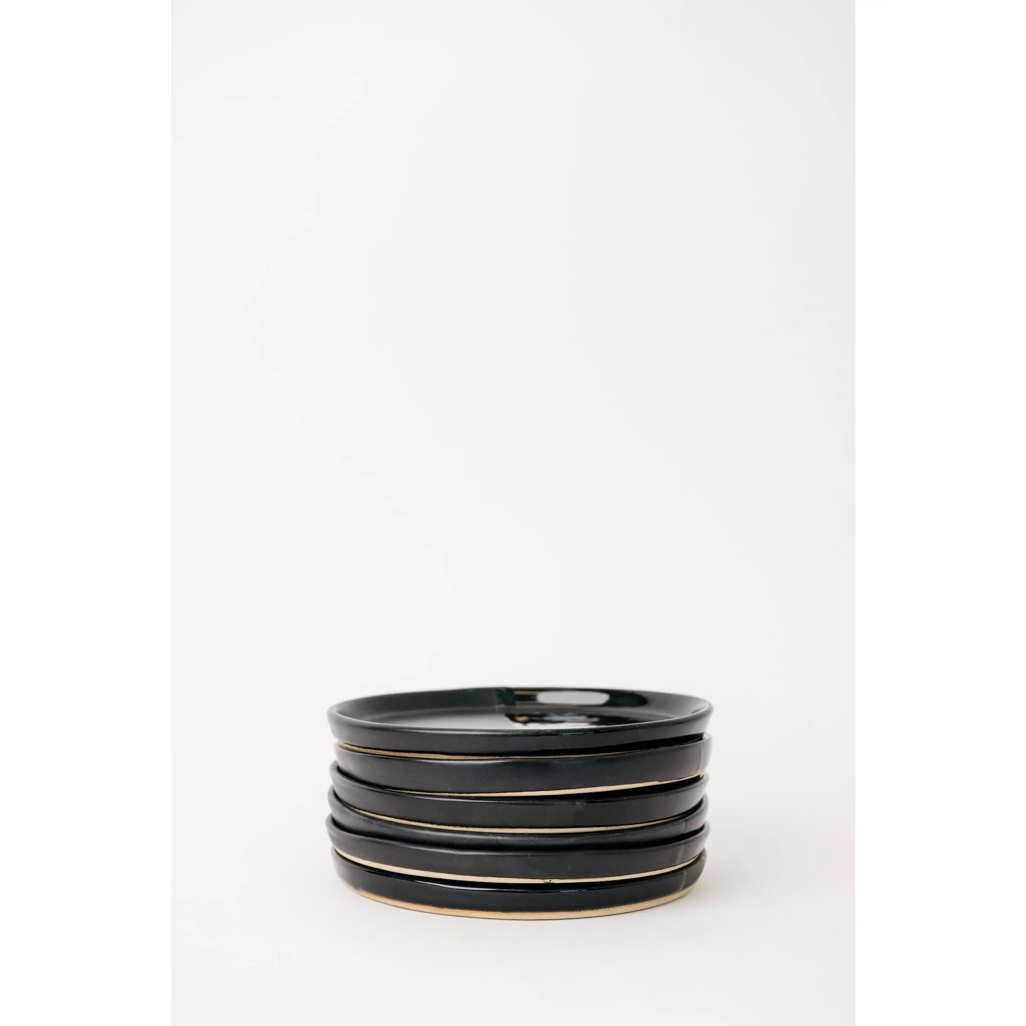 Sable Appetizer Plate - Matte Black/Glossy Black - Set of 6