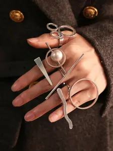 Irregular Geometric Design Ring, Fashion Accessories for Women & Girls, Trendy All-match & Exquisite Jewelry for Birthday Gift, Elegant Ring, Geometric Rings
