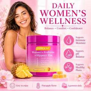 BJBKKBZ Feminine Probiotics Gummies - Pineapple Flavor, PBJBKKBZ rebiotic & Probiotic Blend with Slippery Elm, Supports pH Balance & Dryness Relief, Healthcare Dietary Supplement