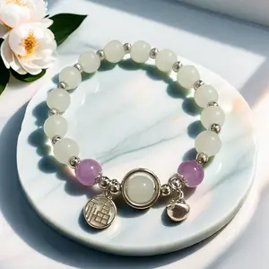 Lucky Blessing Natural Stone Bracelet with Fortune Charm for Good Luck Elegant Style Unique Beads Ideal Gift for Everyday Wear