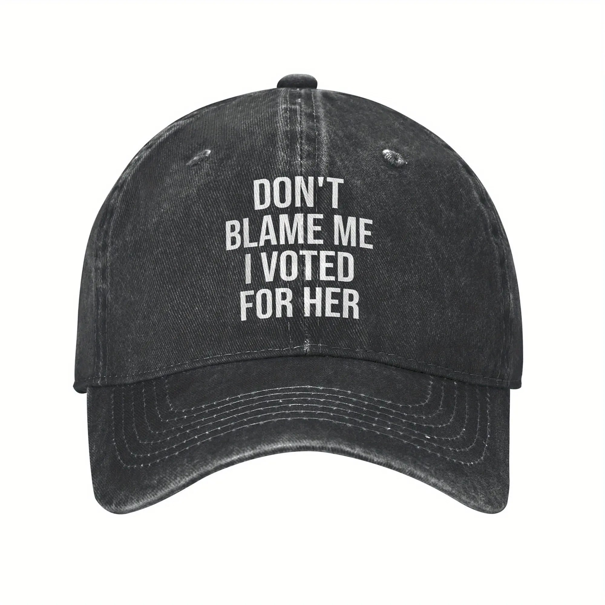 Kamala Harris Supporter Baseball Cap, 100% Casual Snapback Hat for Men and Women, Outdoor Sports Cap with "Don't Blame Me I Voted for Her" Slogan, Statement Headwear | Distressed Cap Style | Adjustable Fit Cap