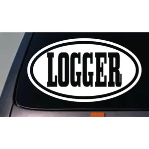 logger sticker decal chainsaw forest 6"