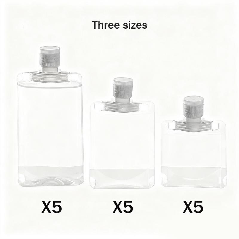 Transparent Portable 21-Piece Travel Containers Set for Lotion Shower Gel Shampoo Facial Cleanser Leak-Proof TSA Compliant Travel Toiletries with 3 Sizes & Labels