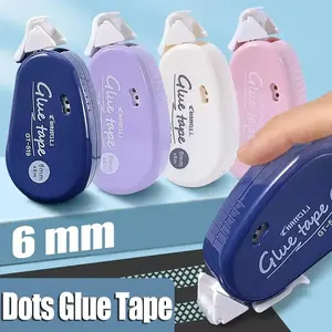 Large Capacity Double-Sided Long Lasting Adhesive Tape, Random Color Dot Glue Tape for Scrapbooking & Crafts, Transparent Mounting Tape