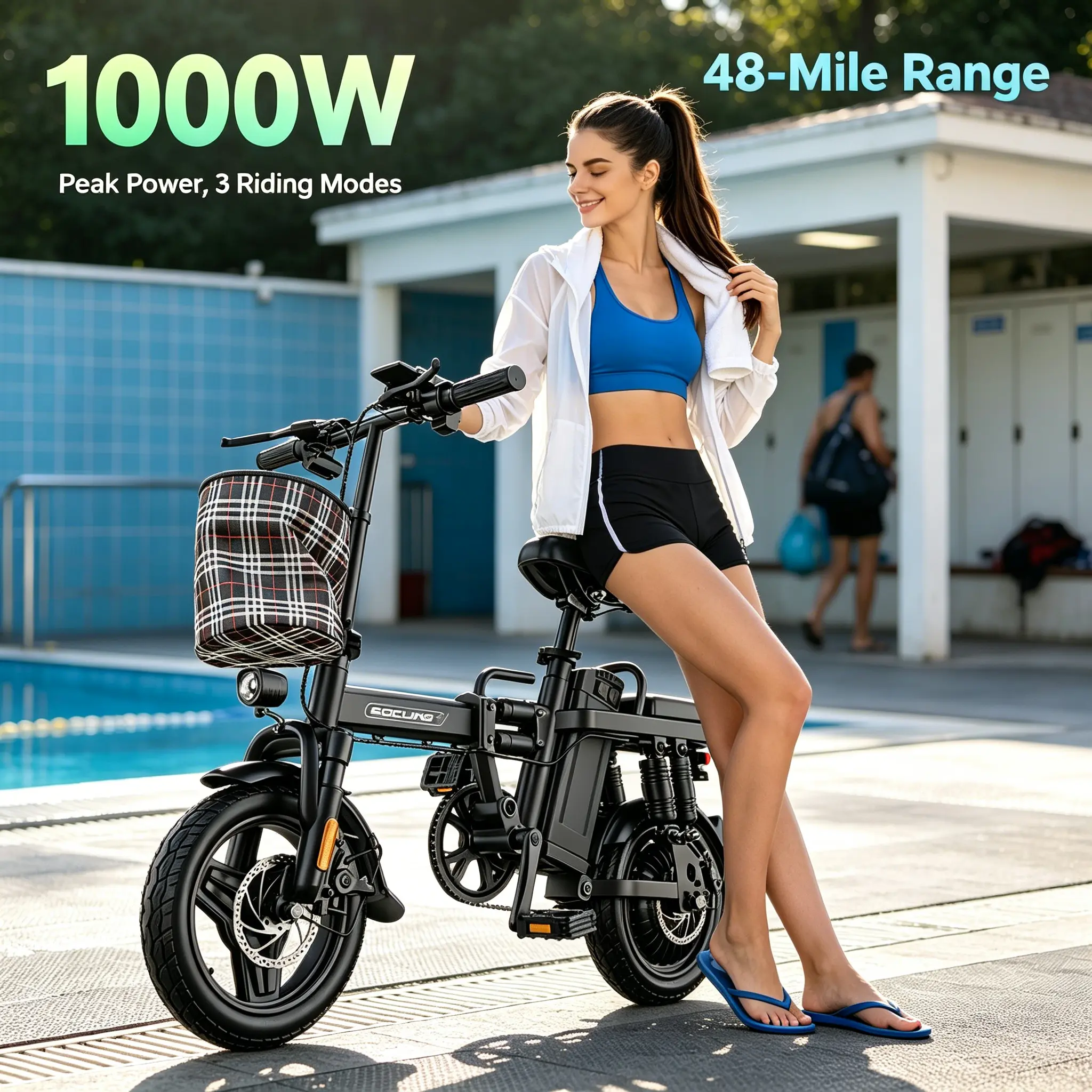 SOCLING Z1 Adult Folding Electric Bike, High Carbon Steel Frame Foldable E-Bike, Storable Compact Design for City Riding and Trips