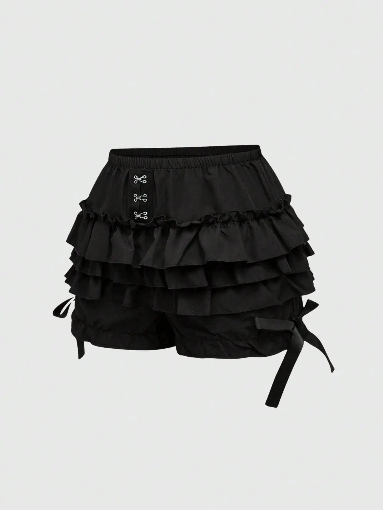VYNCE Plus Size Gothic Ruffle Lightweight Pumpkin Shorts with Bow for Summer Beach