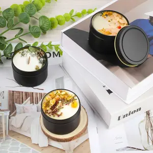 12 Pack 4oz Candle Tins for Making Candles, Bulk Candle Jars with Lids, Candle Containers for DIY Candle Making, Black Candle Tins, Empty Candle Jars for Making Candles