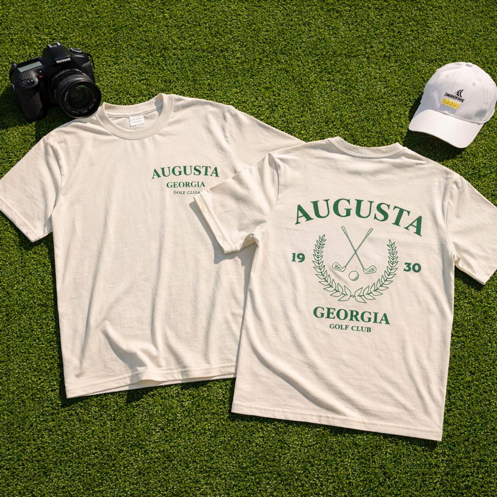 Augusta Georgia Golf Club T-Shirt Vintage 1930 Graphic Tee Unisex Premium Cotton Shirt Classic Golf Design Soft Breathable Casual Sportwear Gift for Golf Lovers Trendy Streetwear Apparel
