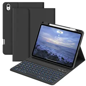 Kenke Backlit Magnetic Bluetooth Keyboard Case Foldable Multi-Angle Cover with Pencil Holder Backlit for Night Use For iPad 11th Gen (A16) 11'' 2025 iPad 10th Gen 10.9'' 2022 iPad Air 11'' M3 2025 M2 2024 iPad Air 5th/4th Gen 10.9'' 2022 2020