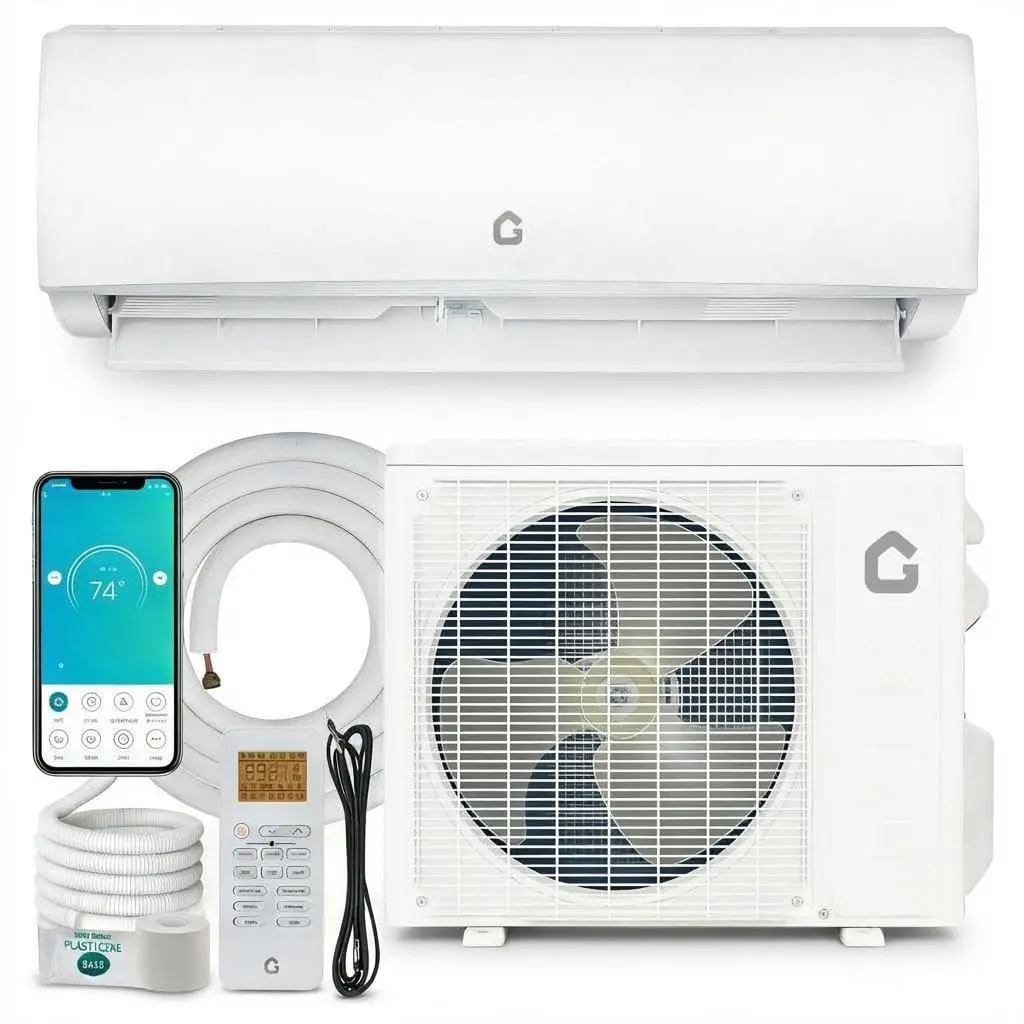 Garvee  17000 BTU Mini Split Air Conditioner & Heat Pump, 230V WiFi Smart Ductless Inverter System for 1250 Sq.ft., Energy Efficient R32 AC with Pro Installation Kit Included
