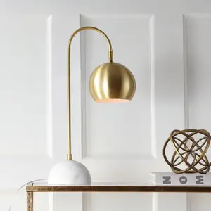 JONATHAN Y Stephen Metal/Marble LED Table Lamp , for bedroom, living room, foyer, hallways, dining room, dorms