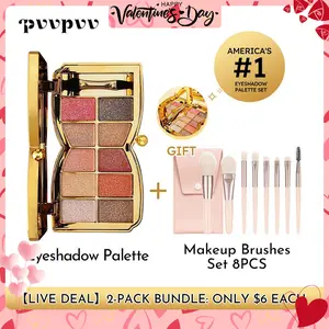PVVPVV BUY Eyes Shadow Palette GET Makeup Brushes Set FREE   Glitter Shimmer Eyes Shadow Pallet - Gold Compact Makeup Palette for Eye Shadows multi color