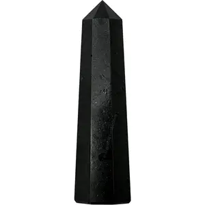 Black Tourmaline Crystal Towers ~ Natural Healing Crystal Point Obelisk for Reiki Healing and Crystal Grid (2" to 3" INCH)