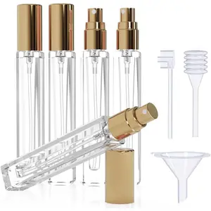 5PCS Cologne Atomizer Empty, 10ML Mini Perfume Bottles Refillable With Dispenser Tools, Pocket Spray Bottle for Travel and Sample Container