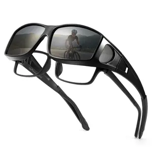 Cyxus Polarized Lightweight Fit Over Sunglasses UV400 Protection Sport Outdoors Square Clip-On Frame For Men and Women - 1304