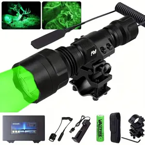 Ultra bright LED outdoor flashlight, rechargeable flashlight, high lumen waterproof, suitable for night exploration, camping and hiking, emergency lighting, aluminum alloy shell, with remote switch and clip