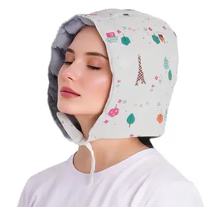 Hot & Cold Flaxseed Therapy Head Cap, Microwavable Reusable Full Head Wrap with Adjustable Chin Strap, Soft Plush Linen Hot Cold Pack for Migraine Tension Sinus Eye Discomfort, Multi-Use Warm Compress for Hair Care Neck Shoulder Relaxation