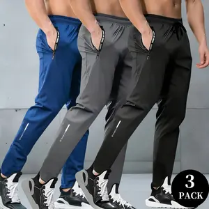 Essential  Athletic Joggers for Men, Quick Dry Zipper Pocket Workout Pants