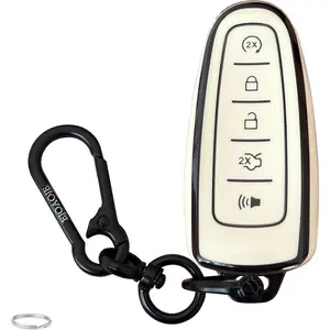 Smart Key Protective Shell for Ford Key Fob Cover with Keychain Fits for Ford Edge Escape Expedition Explorer Focus Taurus Lincoln MKS MKT MKX Remote Key Vehicle Accessories