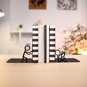 Cute Metal Bookshelf Decor Set, Fashionable Bookshelf Ornaments, Office or Home Bookshelf Organizer, Durable Storage Solution