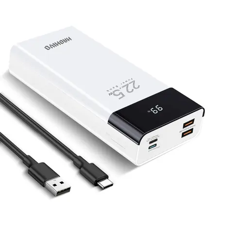 HAOHIYO 22.5W Fast Charging 20000mAh Power Bank with Display 4-Port USB Ports Portable Charger for Devices