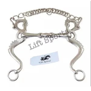 New Dragon Horse Bit Snaffle Bit with Chain With Oval Link Stainless Steel Tack