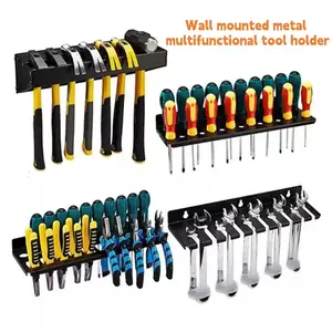 Durable Screwdriver Holder Pliers Rack Wall Mounted Metal Multi-Functional Tool Organizer, Storage Solution, Garage Tool Storage