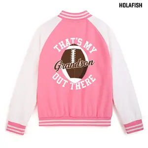 Holafish Girls' Baseball Jacket Kids Baseball Jackets Suitable for you who love sports Coat New Design Casual for Boys and Girls Regular Fit Comfortable All-Season Novelty Top Fun Quirky Winter Wear in Polyester