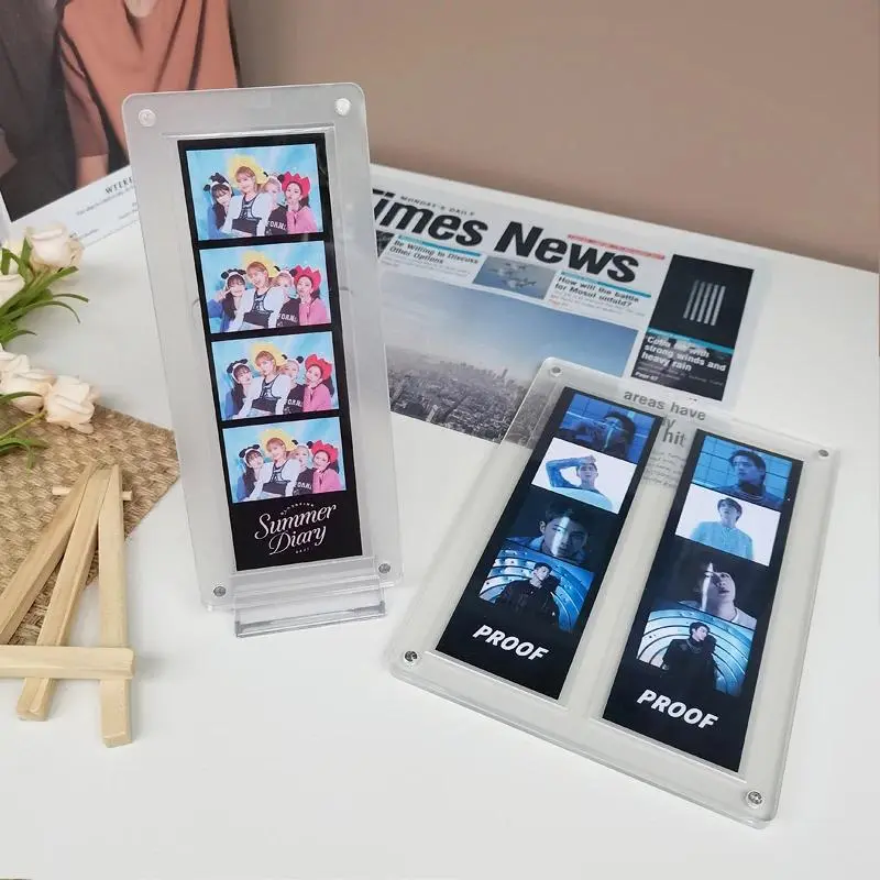 Acrylic Photo Frame Kpop Idol Photocards Holder Magnetic Photocard Display Stand Picture Show Rack Card Collect Frame