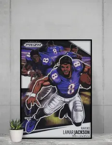 Lamar Jackson Prizm Manga 2025 12x17 Poster Baltimore Ravens