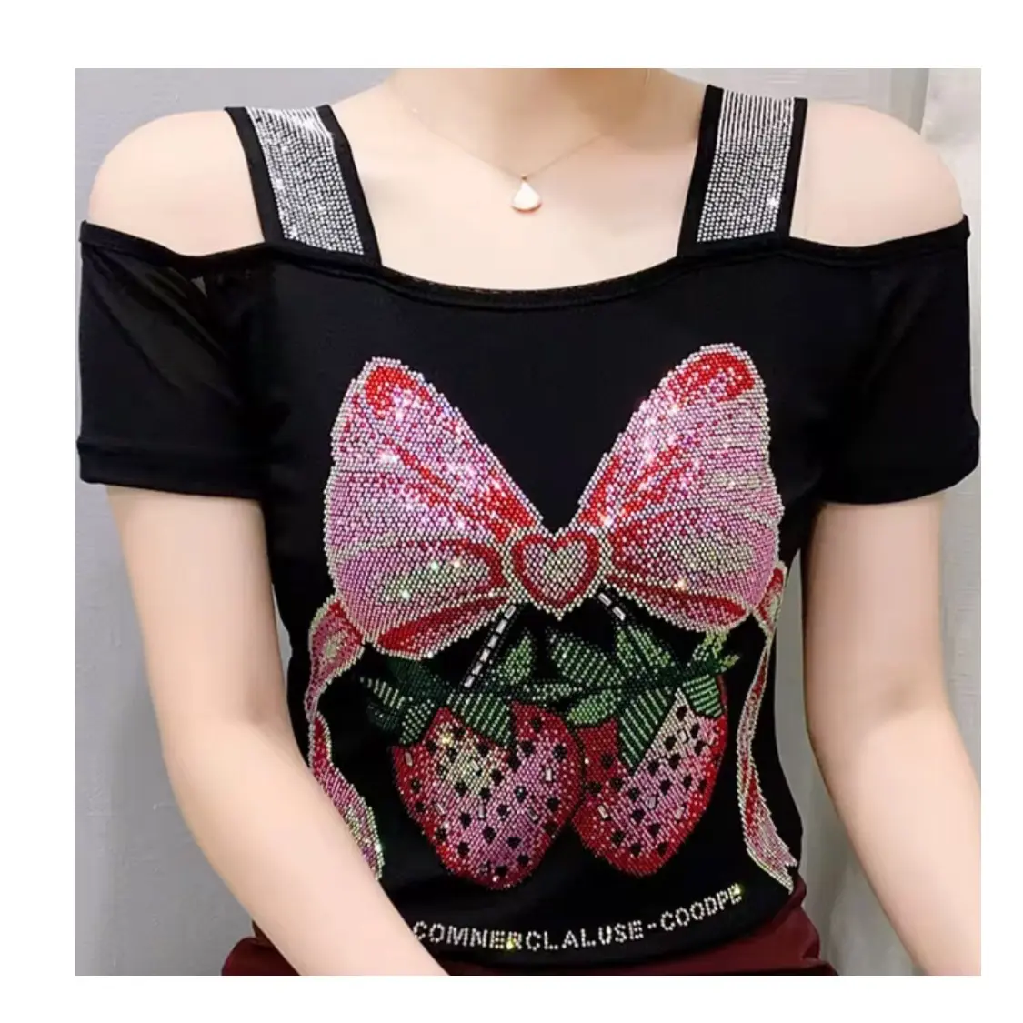 Camisa de mujer cherry sexy brillante