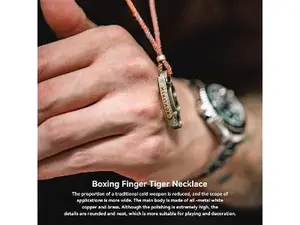 Boxing Finger Tiger Copper Bronze Necklace for Men Women,Choker Necklace