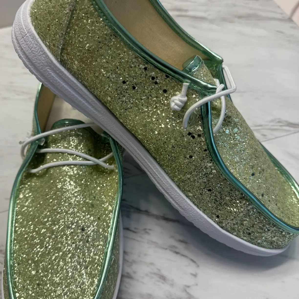 Corky’s Kayak Light Green Glitter Shoe