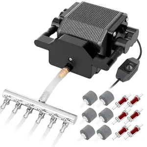 AquaMiracle 6/8/16W Quiet Aquarium Air Pump 200/317/475GPH High Pressure Fish Tank Air Pump Commercial Air Pump Water Pond Aerator Bubbler Hydroponics Air Pump Oxygen Pump