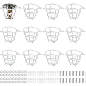 12 count White Fire Sprinkler  Guard Cage Covers Protectors Sprinkler Bracket for Both 1/2" and 3/4" Flush Mount Side Wall Pendent Semi Recessed Fire Heads for Ceiling Wall Mount