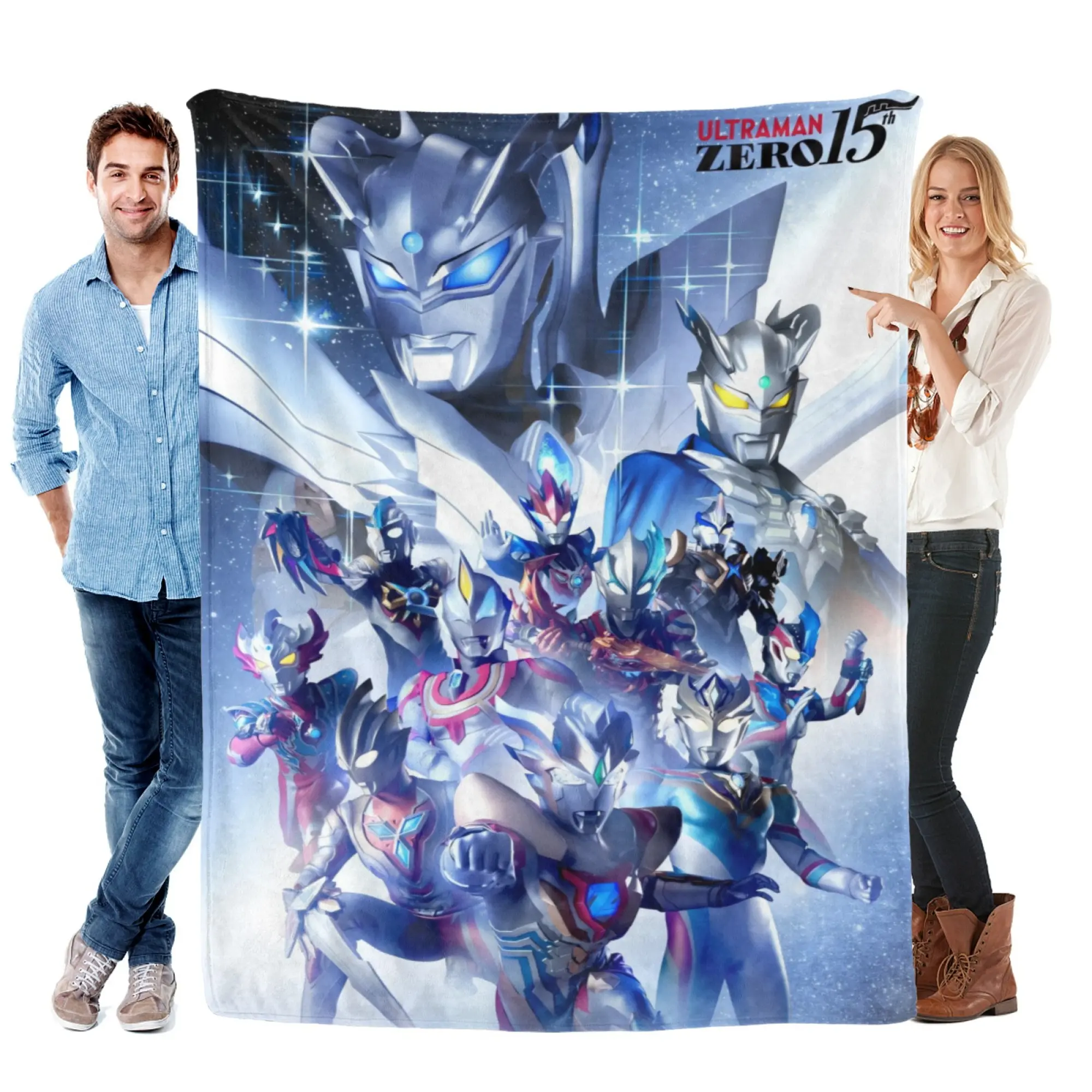 Ultraman Fleece Blanket Cartoon Throw Blanket Soft Cozy Warm Blanket for Bedroom Sofa Couch Home Decor Gift for Anime Fans