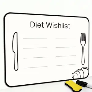 Magnetic Fridge Whiteboard Menu, Daily Shopping List Notebook, Durable Easy Clean, Strong Magnet, Perfect for Recipes Grocery Notes