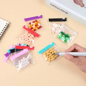 pill  bag Pill  Bags Ziplock Set Reusable Clear Zipper Medicine   Self-Sealing Travel Pill Storage Bag Set Plastic Bags with Slide Lock Waterproof Clear Travel Bag for Storage - Healthcare Translucent portable pouch organizer