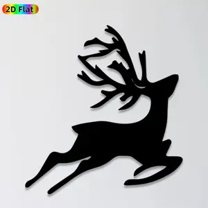 1pc Deer Silhouette Metal Wall Art, Dynamic Deer Statue Mural, Ideal Gift for Christmas, New Year, Nature Decor Enthusiasts,  Wall Sculptures, Perfect for Living Room Wall & Garden Fence Decor, Captivating Outdoor & Indoor Wall Art