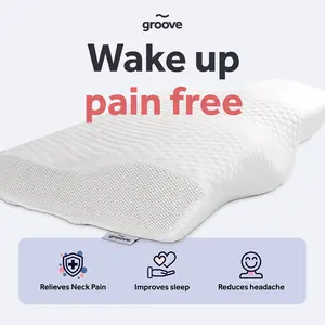 The Original Groove Pillow – Memory Foam Neck Pain Relief | Better Sleep | Back & Side Sleeper Support