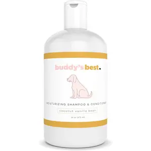 Buddy'S Best Dog Shampoo for Smelly Dogs - Dog Shampoo and Conditioner for Dry and Sensitive Skin - Moisturizing Puppy Wash Shampoo, Coconut Vanilla Bean Scent, 16Oz Buddy's Best