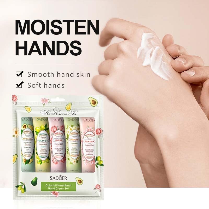 Colorful Fruit Hand Cream- Moisturizing Hand Cream for Women & Men - Five odors - Daily Hydration & Nourishment - Compact & Convenient - Soothes Cracked Hands